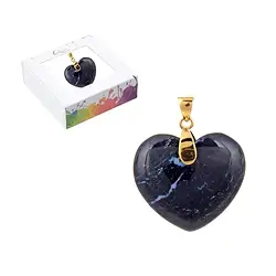 0604629155 Anhänger Onyx, Herz (28mm), 4,2cm, vergoldet | Edelsteine, Heilsteine & Schmuck