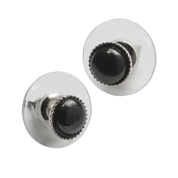 Ohrstecker, Onyx (gef.), Metall | Großhändler Edelsteine, Heilsteine & Schmuck