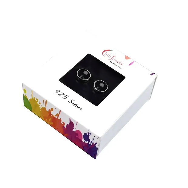 Pendientes Ónice (teñido), cabujón, 6mm, rodinado | Marco Schreier