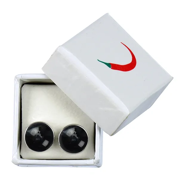 Ohrstecker Onyx (gef.), Cabochon, 8mm | Edelsteine, Heilsteine & Schmuck-Handel