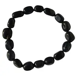 0604650020 Armband, Onyx (gef.), 10 - 12 mm Nuggets | GH Edelsteine, Heilsteine & Schmuck