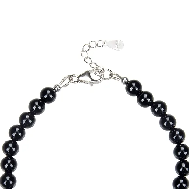 Pulsera de ónice, cuentas de 6 mm, cadena de extensión, rodinado | Marco Schreier