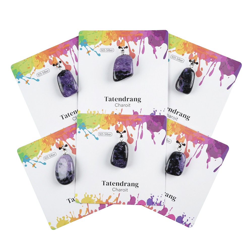 Anhänger Charoit, Trommelstein klein, rhodiniert | Marco Schreier