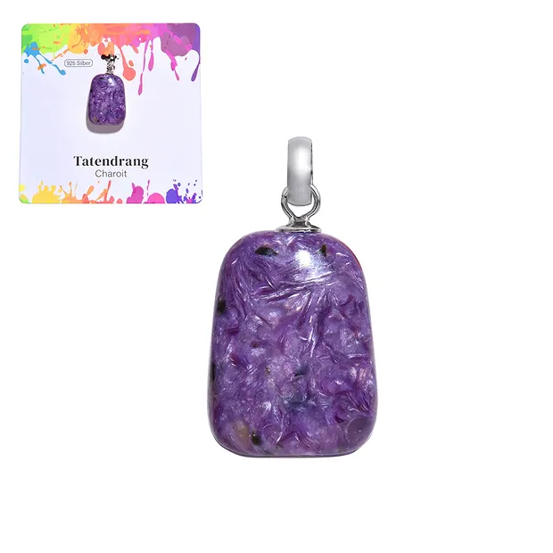 Charoite pendant, small Tumbled Stone, rhodiniert | Marco Schreier