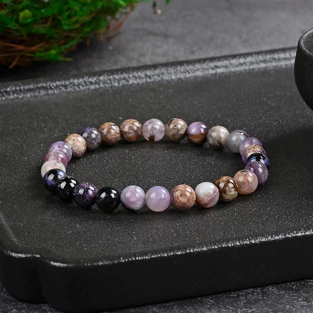 Bracciale, Charoite (colorata), perline da 07 mm | Marco Schreier