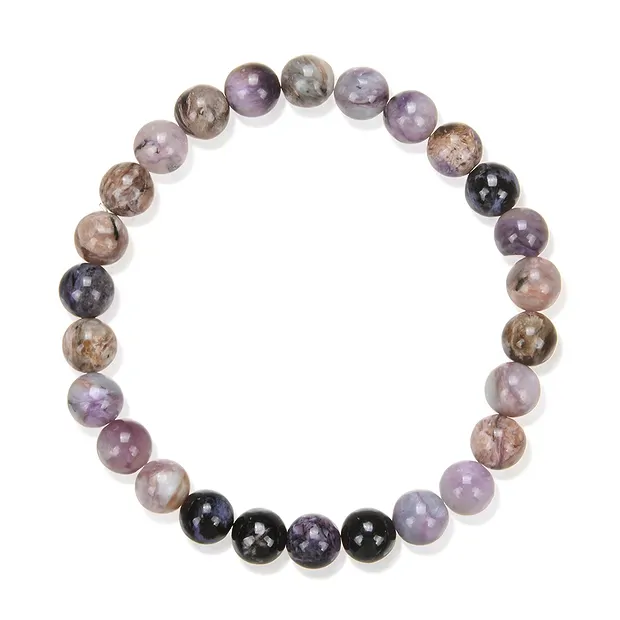 Bracelet, Charoïte (multicolore), 07mm boules rondes | Marco Schreier