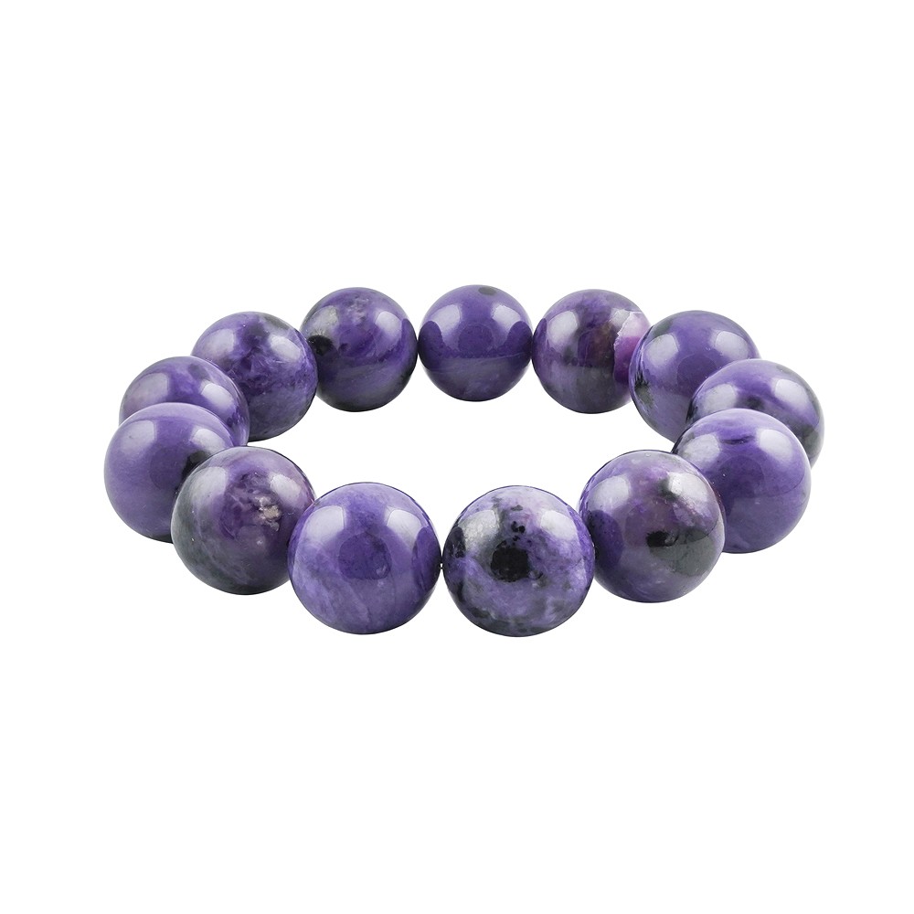 Bracelet, Charoïte, perles rondes de 16mm | Marco Schreier