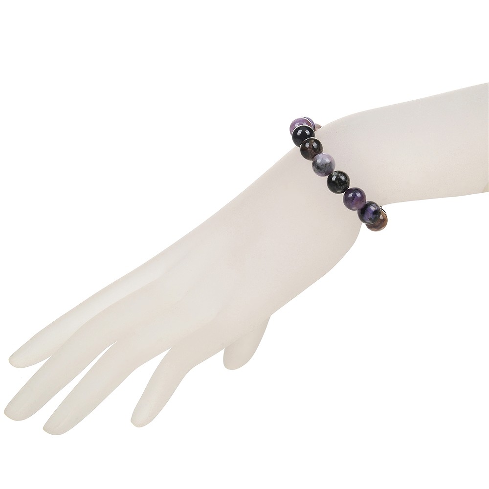 Bracelet, Charoite (multicolored), 08 - 09mm beads | Marco Schreier