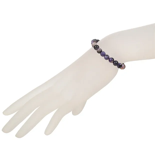 Bracelet, Charoïte (multicolore), 06 - 07mm perles rondes | Marco Schreier