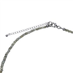 Kette Chrysoberyll, Button (3-6mm), rhodiniert, Verlängerungskettchen | Marco Schreier