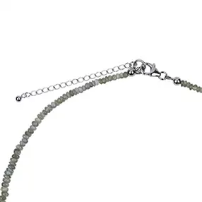 Chrysoberyl necklace, button (3-6mm), rhodiniert, extension chain | Marco Schreier
