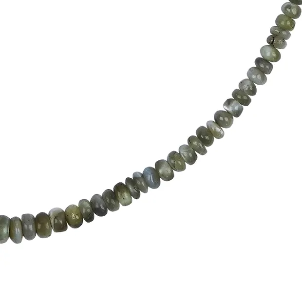 Chrysoberyl necklace, button (3 - 6mm), gold-plated, extension chain | Marco Schreier