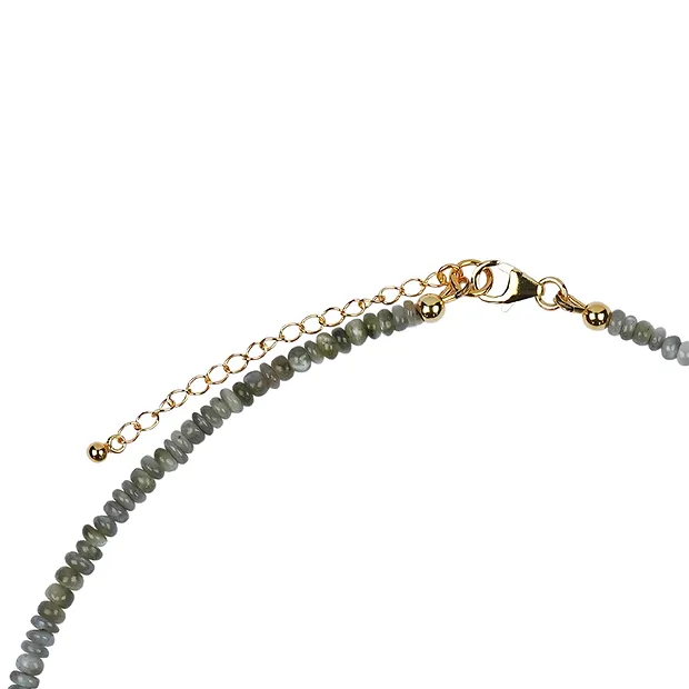 Collar Crisoberilo, botón (3 - 6mm), chapado en oro, cadena de extensión | Marco Schreier