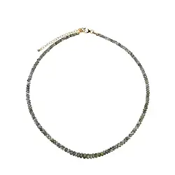 0605019301 Chrysoberyl necklace, button (3 - 6mm), gold-plated, extension chain | Marco Schreier