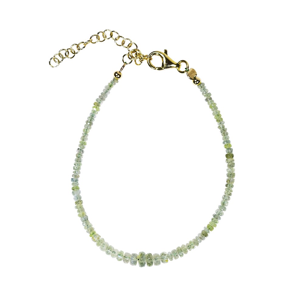 Bracelet en chrysobéryl, facettes « Bouton » de 2,5 à 5,0 mm, plaqué or | Marco Schreier