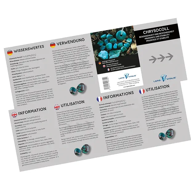 Chrysocolla pendant "Prudence and constancy" | wholesaler gems & healing stones