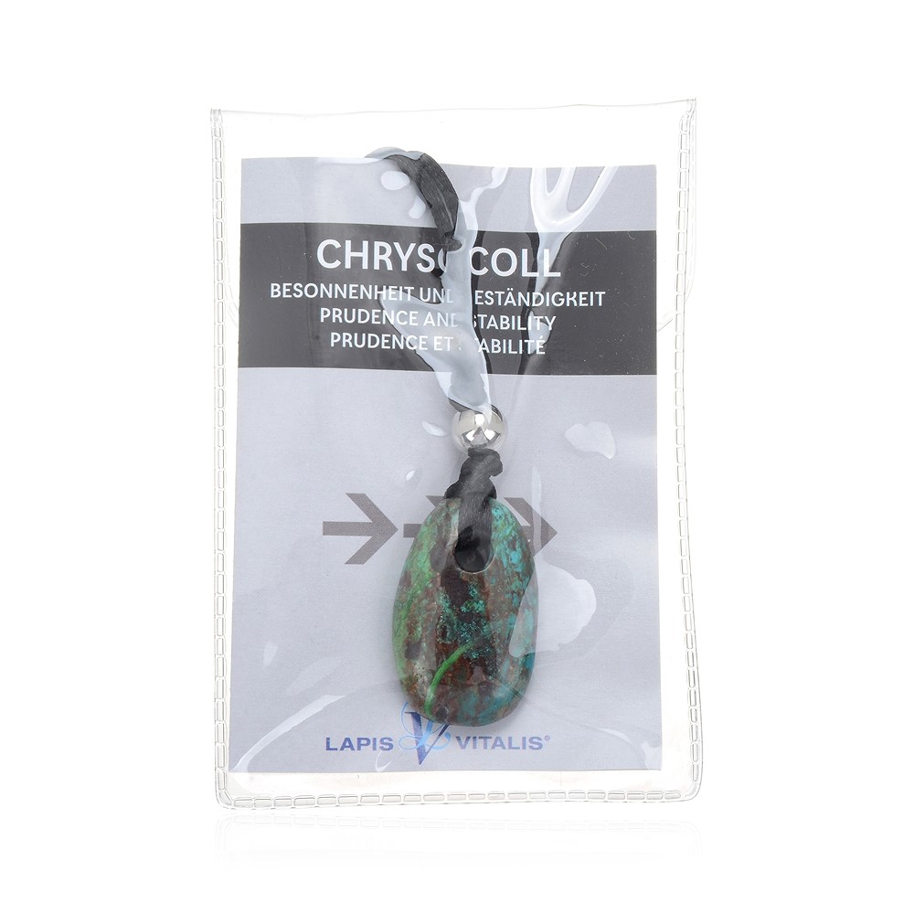 Ciondolo in crisocolla "Prudenza e costanza | grossista gemme e pietre curative