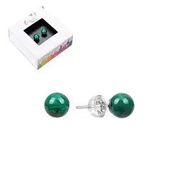 0605145106 Ohrstecker Chrysocoll (stab.), Kugel, 6mm, rhodiniert | Marco Schreier