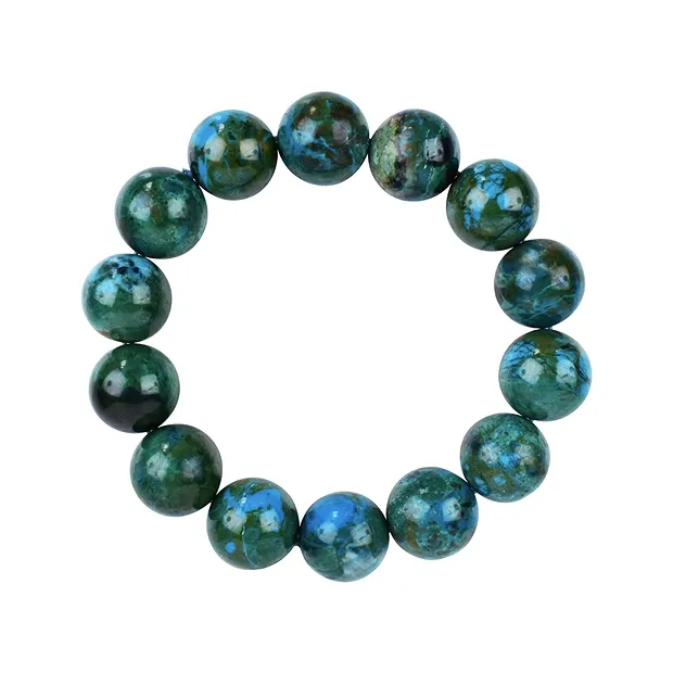 Bracelet, chrysocolla (stab.), 16mm beads | wholesaler gems & healing stones
