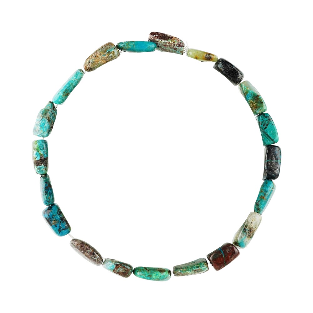 Bracelet, Chrysocolla (stab.), 10- 12mm nuggets flat | Marco Schreier