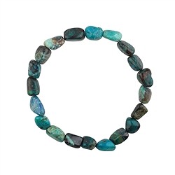 0605150020 Bracelet, Chrysocolla (stab.), 10- 12mm nuggets flat | Marco Schreier