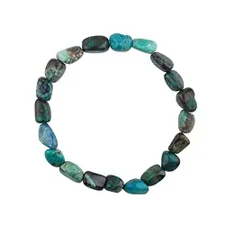 0605150020 Bracelet, Chrysocolla (stab.), 10- 12mm nuggets flat | Marco Schreier
