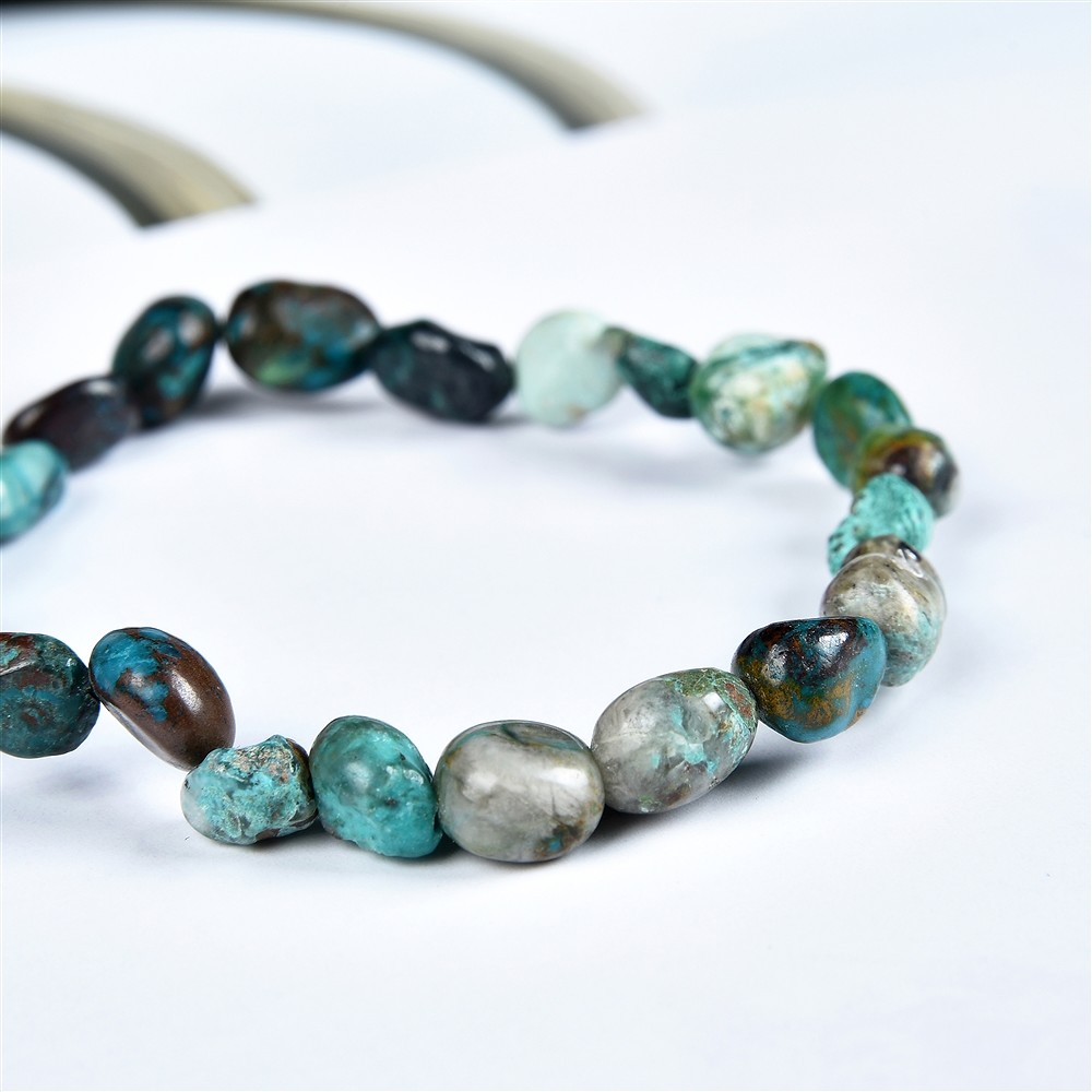 Bracelet, chrysocolla (stab.), 08-10mm nuggets | gems, healing stones & jewelry