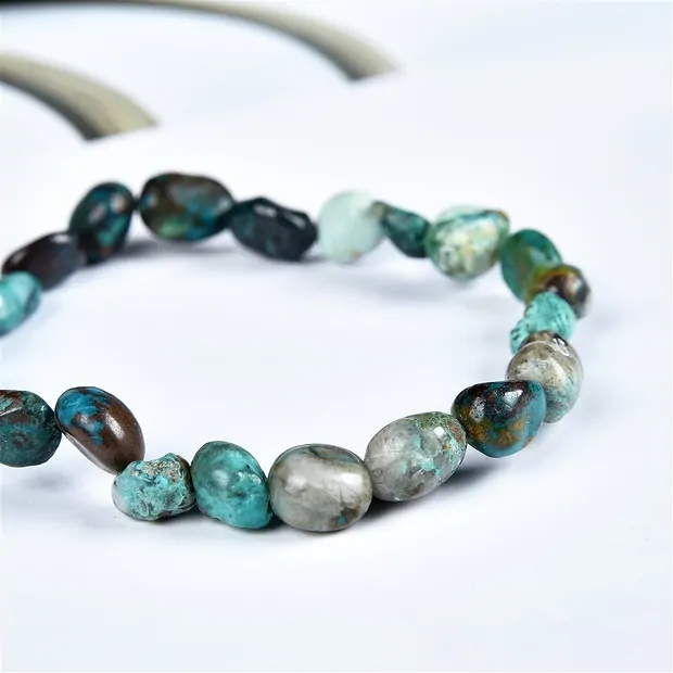 Armband, Chrysocoll (stab.), 08-10mm Nuggets | Edelsteine, Heilsteine & Schmuck
