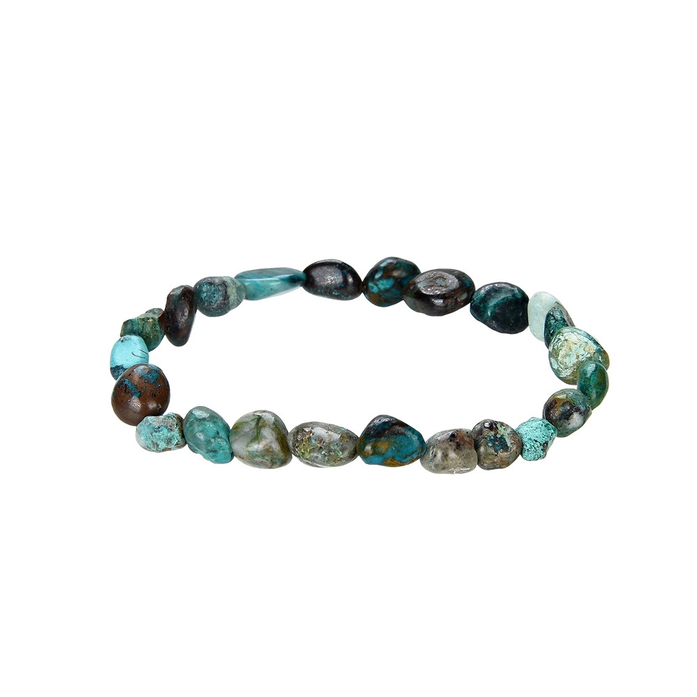 Bracelet, chrysocolla (stab.), 08-10mm nuggets | gems, healing stones & jewelry