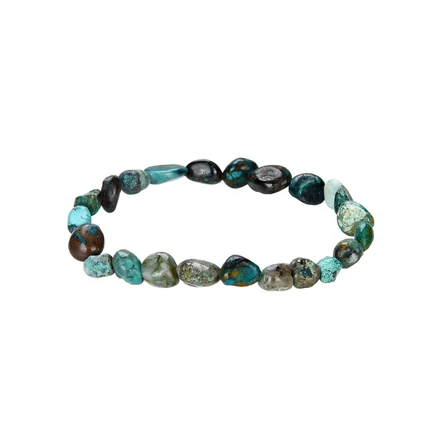 Bracelet, chrysocolla (stab.), 08-10mm nuggets | gems, healing stones & jewelry
