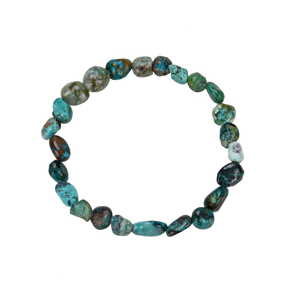Bracelet, chrysocolla (stab.), 08-10mm nuggets | gems, healing stones & jewelry