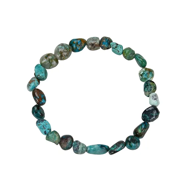 Bracelet, chrysocolla (stab.), 08-10mm nuggets | gems, healing stones & jewelry