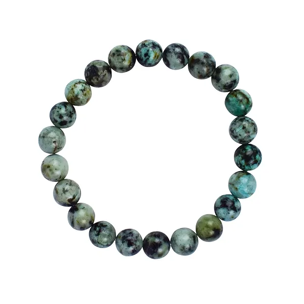 Pulsera, crisocola diorita (estabilizado), 08mm cuentas | Marco Schreier