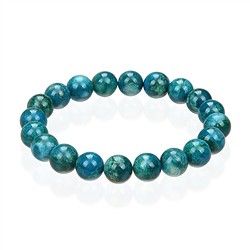 0605150110 Bracelet, chrysocolla (stab.), 10mm beads, 21cm | gems, healing stones & jewelry