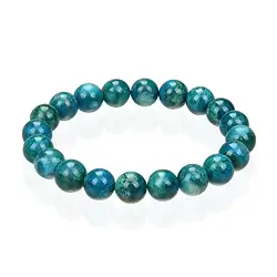 0605150110 Bracelet, chrysocolle (stab.), boules de 10mm, 21cm | Marco Schreier