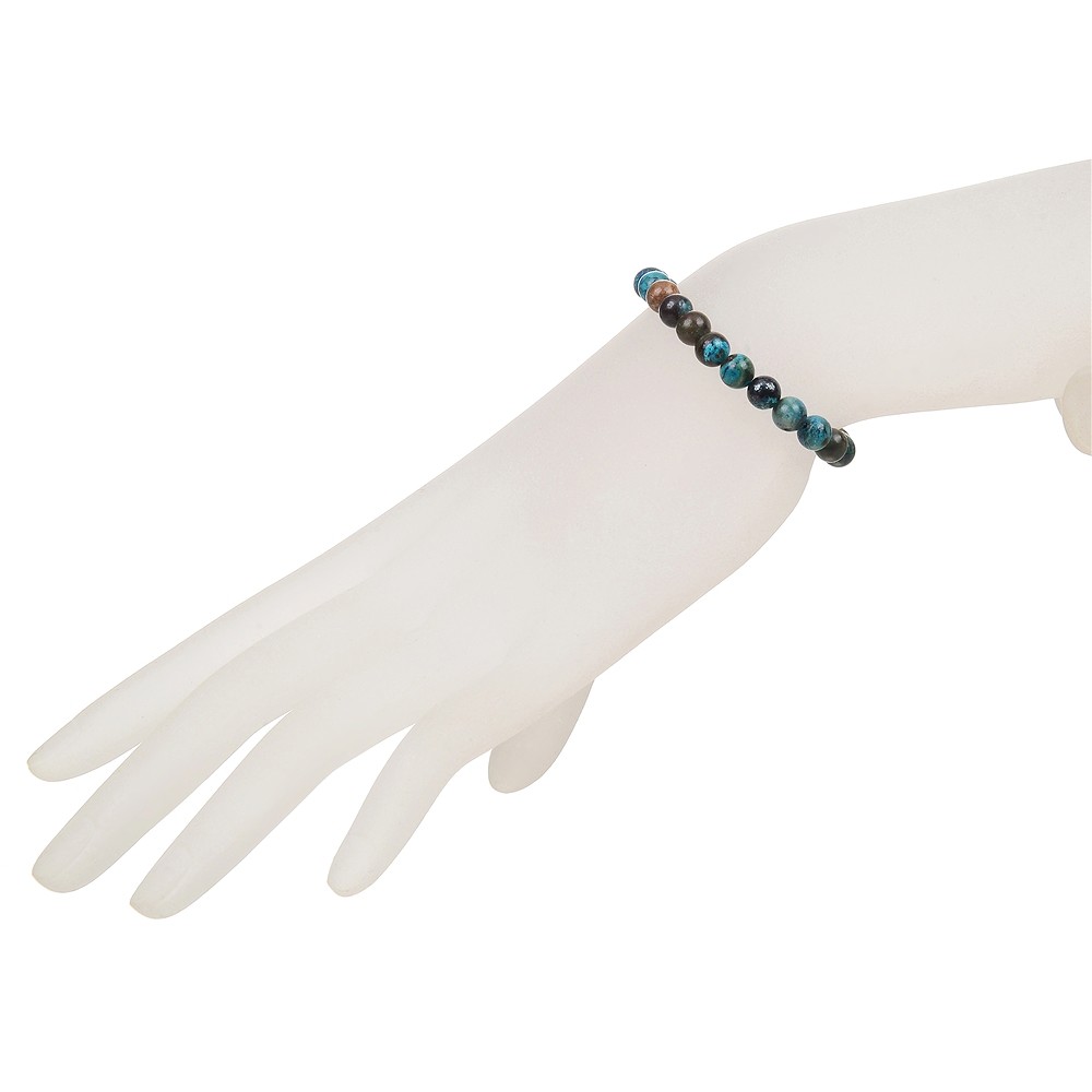Bracelet, chrysocolla (stab.), 06mm beads | wholesaler gems & healing stones