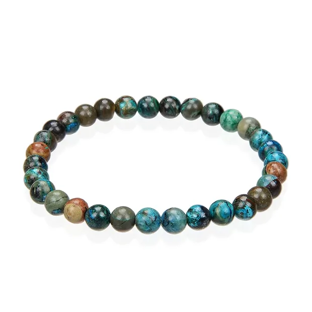Pulsera, crisocola (estabilizado), cuentas 06mm | Marco Schreier