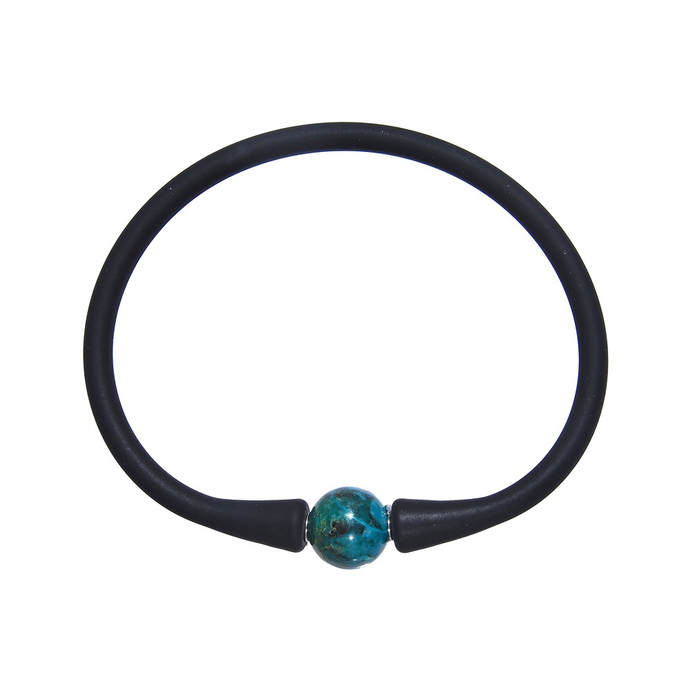 Bracciale Palla di crisocollo (10 mm), silicone (nero), 18 cm | Marco Schreier