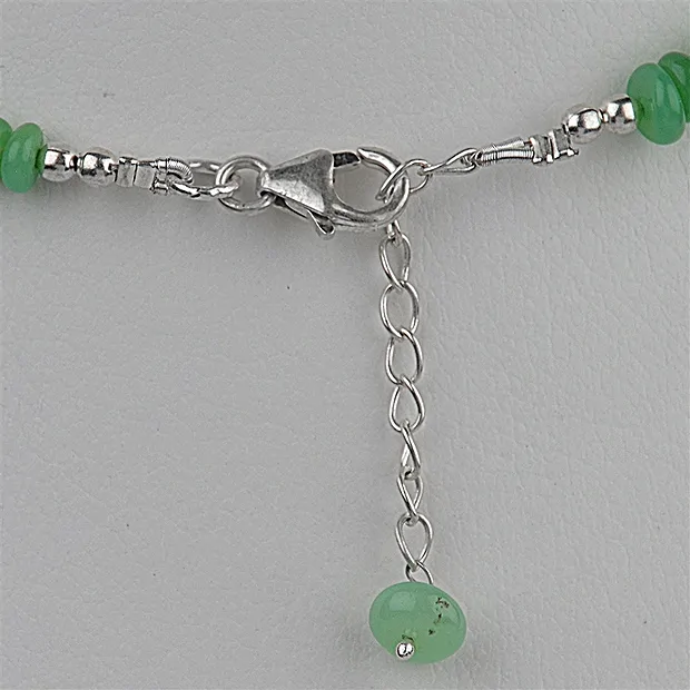 Button necklace, Chrysoprase, 6-8mm/45cm | wholesaler gems & healing stones