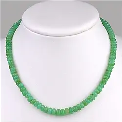 0605200001 Button necklace, Chrysoprase, 6-8mm/45cm | wholesaler gems & healing stones