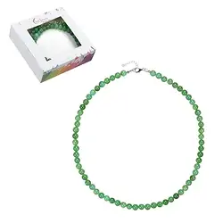0605212206 Chrysoprase necklace, beads (6mm), rhodiniert, extension chain | Marco Schreier