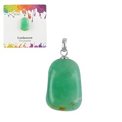 0605225106 Pendentif Chrysoprase, Pierre roulée petite, rhodié | Marco Schreier