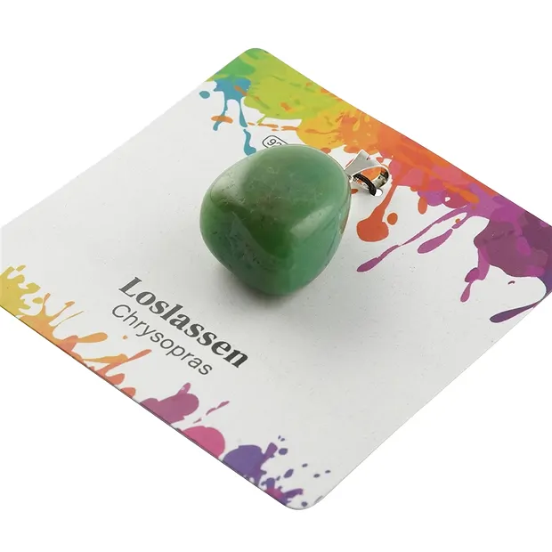 Chrysoprase pendant, large Tumbled Stone, rhodiniert | Marco Schreier