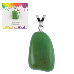 0605225107 Pendentif Chrysoprase, Pierre roulée grande, rhodié | Marco Schreier