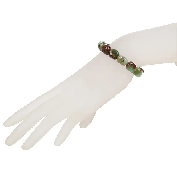 Bracelet, Chrysoprase, 12 x 10mm nuggets | wholesaler gems & healing stones