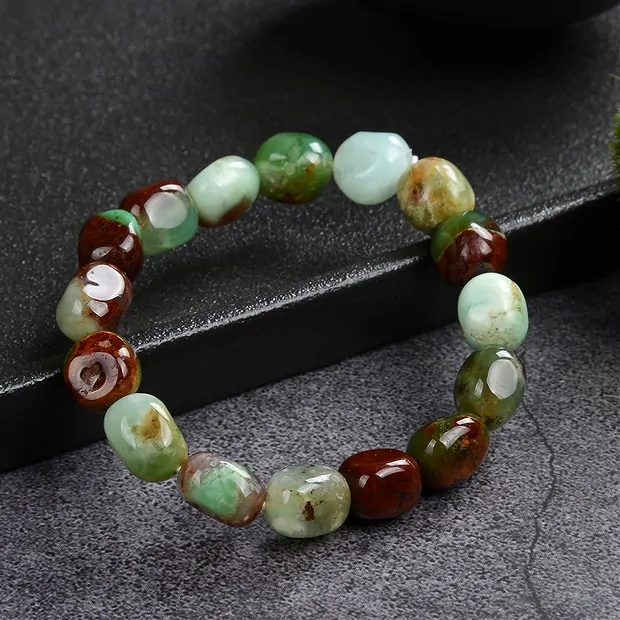 Bracelet, Chrysoprase, 12 x 10mm Nuggets | Marco Schreier