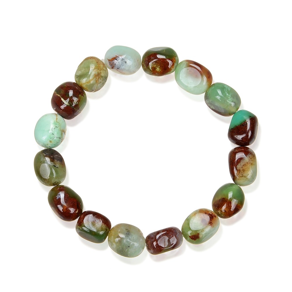 Bracciale, Crisoprasio, pepite 12 x 10 mm | grossista gemme e pietre curative