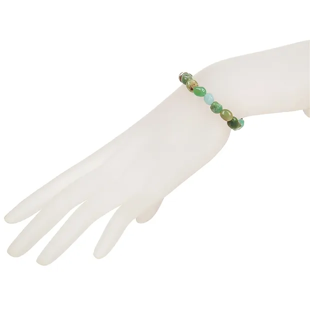 Bracelet, Chrysoprase, 08 x 06mm nuggets | wholesaler gems & healing stones