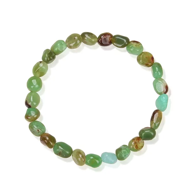 Bracelet, Chrysoprase, 08 x 06mm nuggets | wholesaler gems & healing stones