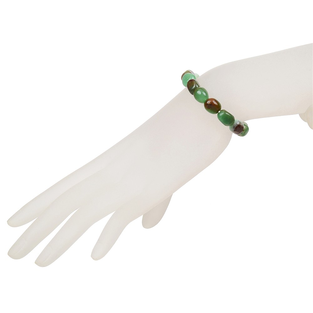 Bracelet, Chrysoprase, 10 x 8mm Nuggets | Marco Schreier